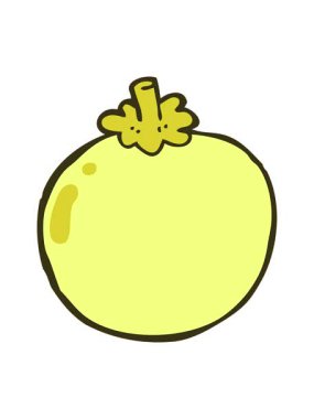 Çizgi film domates tasarımının renk animasyonu değişiyor