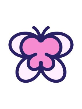 Basit ve sevimli kelebek çiziminin parlak ışık efekti