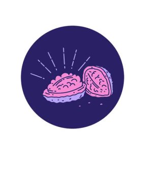 Dövme stili ceviz kabuklu bir ikonun yükselişi ve yüzdürme animasyonu