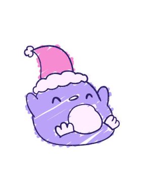 Noel Penguen Tebeşiri Çiziminin hareketli animasyonu