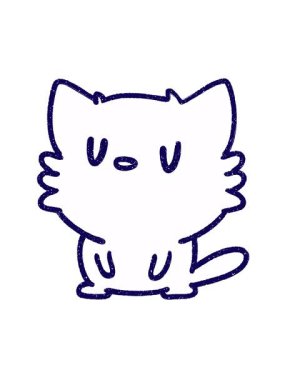 Cat Chalked Çiziminin neon ışık efekti animasyonu