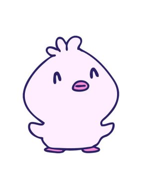 Mutlu bir civcivin çizgi filmini salla ve durdur.