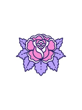 Bir gülün ikonik dövme görüntüsünün yıldız patlaması etkisi animasyonu