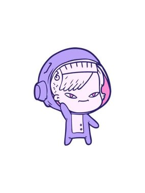 Astronot kadın çizgi filminin dikkat çekici animasyonu