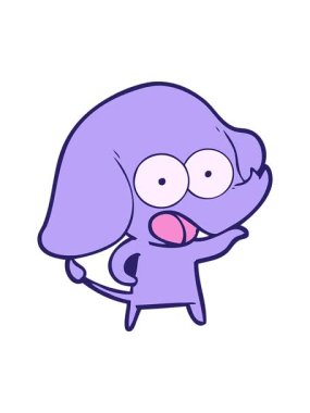 Çizgi film filinin basınçlı animasyonu