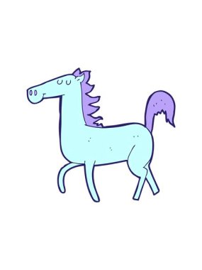 Çizgi film atının basınçlı animasyonu