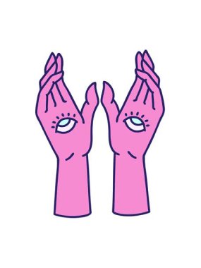 Geleneksel mistik ellerin hareketli animasyonları