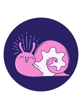 Dövme stili mutlu salyangozun hareketli animasyonu