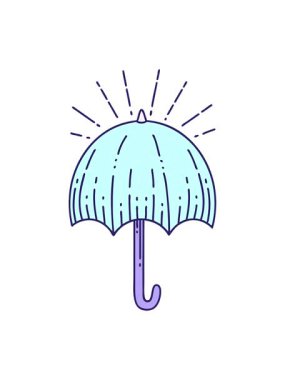 Geleneksel dövme stili açık şemsiyenin canlandırmasını salla ve duraklat