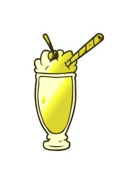 Çizgi film milkshake tasarımının renk animasyonu değişiyor