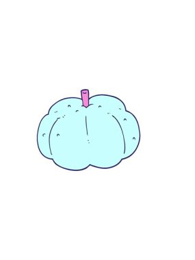 Çizgi balkabağı çiziminin yatay titreşimli animasyonu