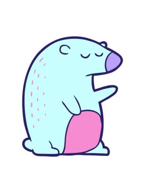 Çizgi film ayısının dönen hareketi