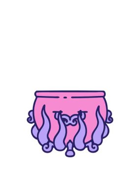 Yanmış bir kazanın dövme stili görüntüsünün zıplama hareketi canlandırması