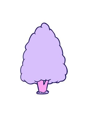 neon ışık efekti çizgi film uzun ağaç animasyonu