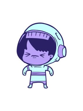 Kızgın bir uzay kızının titreşimli hareket animasyonu