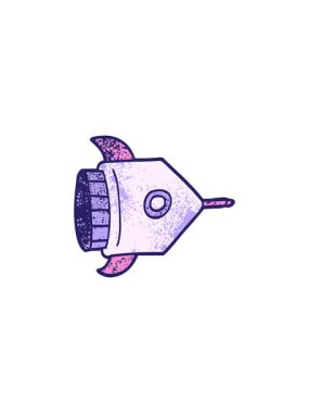 Çizgi film karalama uzay gemisinin gösterişli satış animasyonu