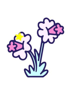 Parıldayan yıldızlar nergis çiçeğinin dizaynının animasyonunu etkiler