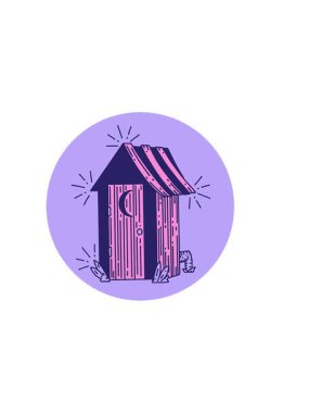 Dövme stili açık hava tuvaletinin yatay titreşimli animasyonu