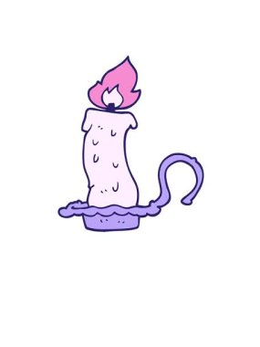 Uyanın ve karikatür karalama yanan mumun animasyonunu yüzdürün.