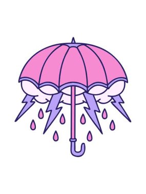 Bir şemsiyenin ikonik dövme şeklindeki görüntüsünün basınçlı canlandırması