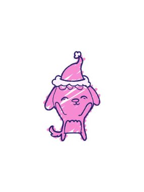 Xmas Köpek Tebeşiri Çiziminin radyoaktif parlak animasyonu