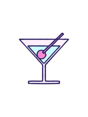 Cocktail Tebeşir Çiziminin bölünme etkisi canlandırması