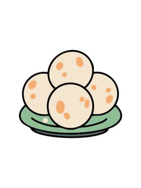 Pao de queijo geleneksel Brezilya peynirli ekmeğin hareketli animasyonu