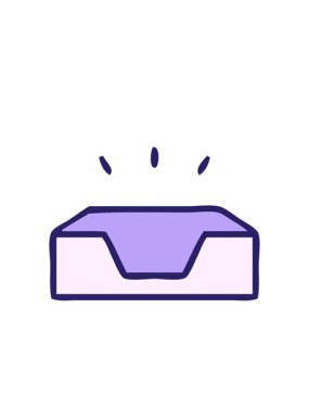 Yanıp sönen radyal çizgiler tepside boş bir karikatürü canlandırıyor.