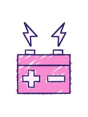 Battery Chalk Çiziminin dönen hareketli animasyonu