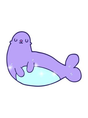 Karikatür fok çiziminin ışıltı etkisi