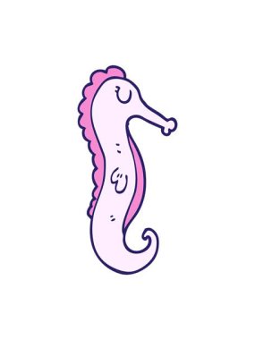 Çizgi film karikatür deniz atını salla ve duraklat