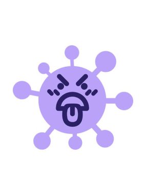 Dili dışarı çıkmış virüsün basıncını arttıran animasyon.