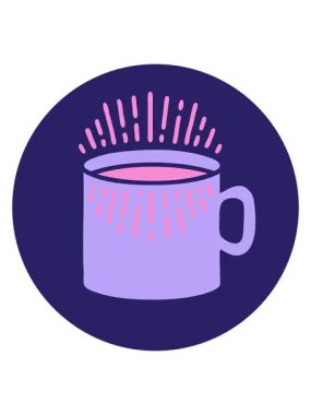 ikonik dövme tarzı kahve karikatürünün canlandırma efekti