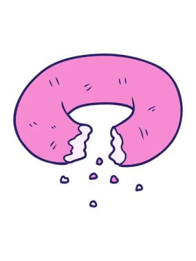 Çizgi film çörek çiziminin pixelize etkisi