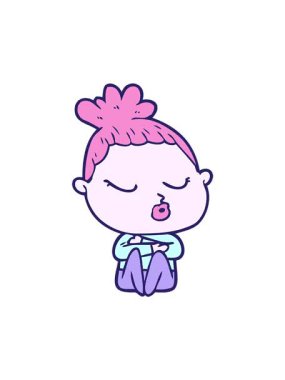 Sakin bir kadının hareketli animasyonu