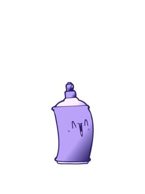 Çizgi film mutlu sprey kutusunun animasyonunu genişletiyorum.