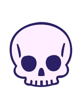 Çizgi roman tarzı kafatasının hareketli animasyonunu oynat