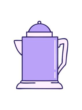 Eski bir kahve sürahisinin karikatürünün canlandırma efekti