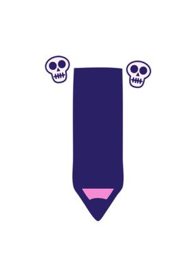 Kırmızı bir kalemin şirin çizgi filmlerinin dönen kafatası animasyonları