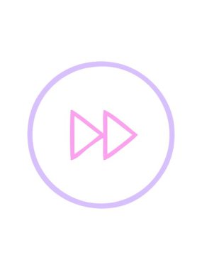 Bir ileri sarma simgesinin çizgi çiziminin neon ışık efekti canlandırması