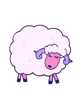 Çizgi filmlerdeki basınçlı çizgi film animasyonları boynuzlu karalama koyunları