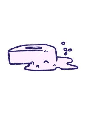 Köpüren Sabun Tebeşiri Çiziminin hareketli animasyonu