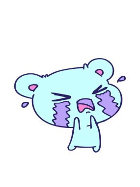 Freehand 'ın hareketli animasyonu tatlı ağlayan bir ayının karikatürünü çiziyor.