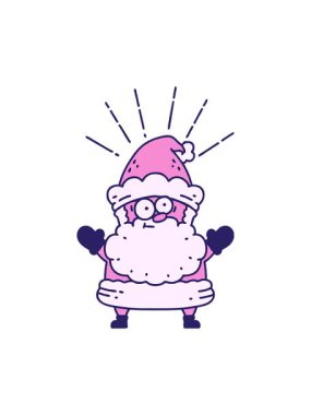 Geleneksel dövme stili Noel Baba karakterinin dönen hareketli animasyonu