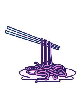 Japon yemek çubuklarının ışık efektleri içinde erişte tasarımı.