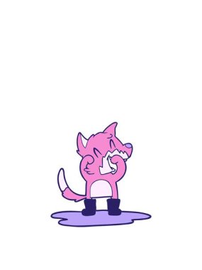 Su birikintisinde duran gülen tilkinin hareketli animasyonu