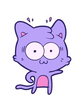 Parlak ışık efekti çizgi film sürpriz kedi animasyonu