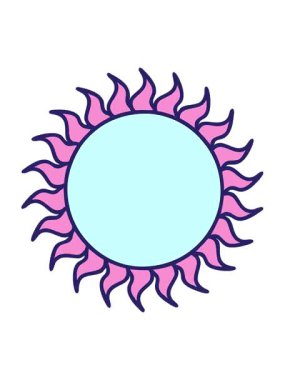 Titreşimli hareketli güneş dövmesi çizgi filmi