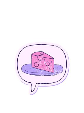 Konuşma kabarcığı etiketli çizgi film peynirinin zıplama hareketi animasyonu