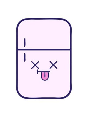 Buzdolabının sevimli çizgi filminin animasyonunu durdurup duraklat